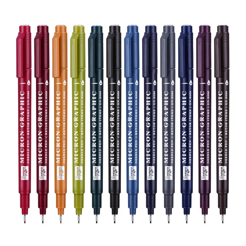 Micron Graphic Rich Deep Tone Pens - Set of 12