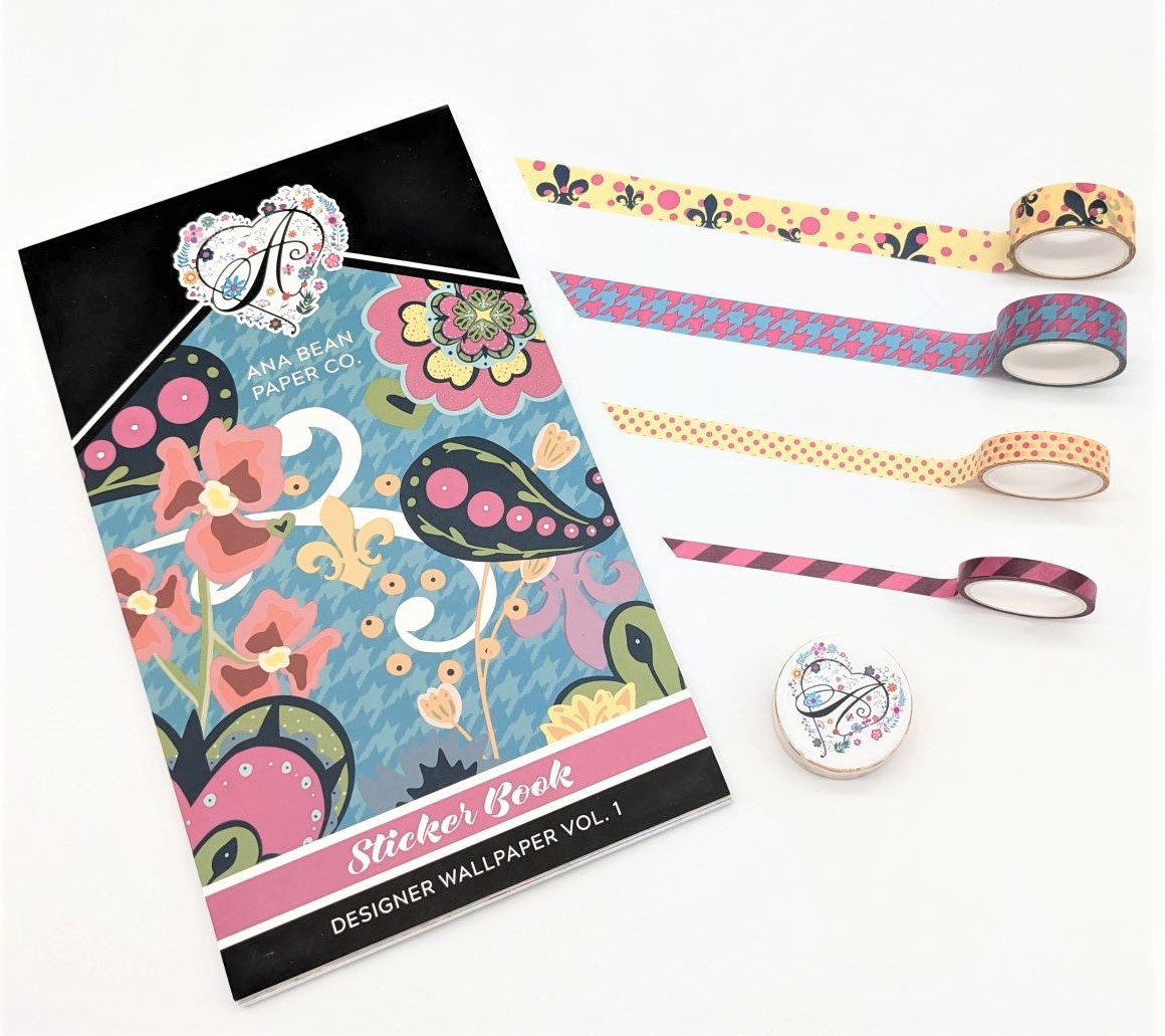 Designer Wallpaper Vol. 1 Sticker Book & Washi Tape - Ana Bean Paper Co.